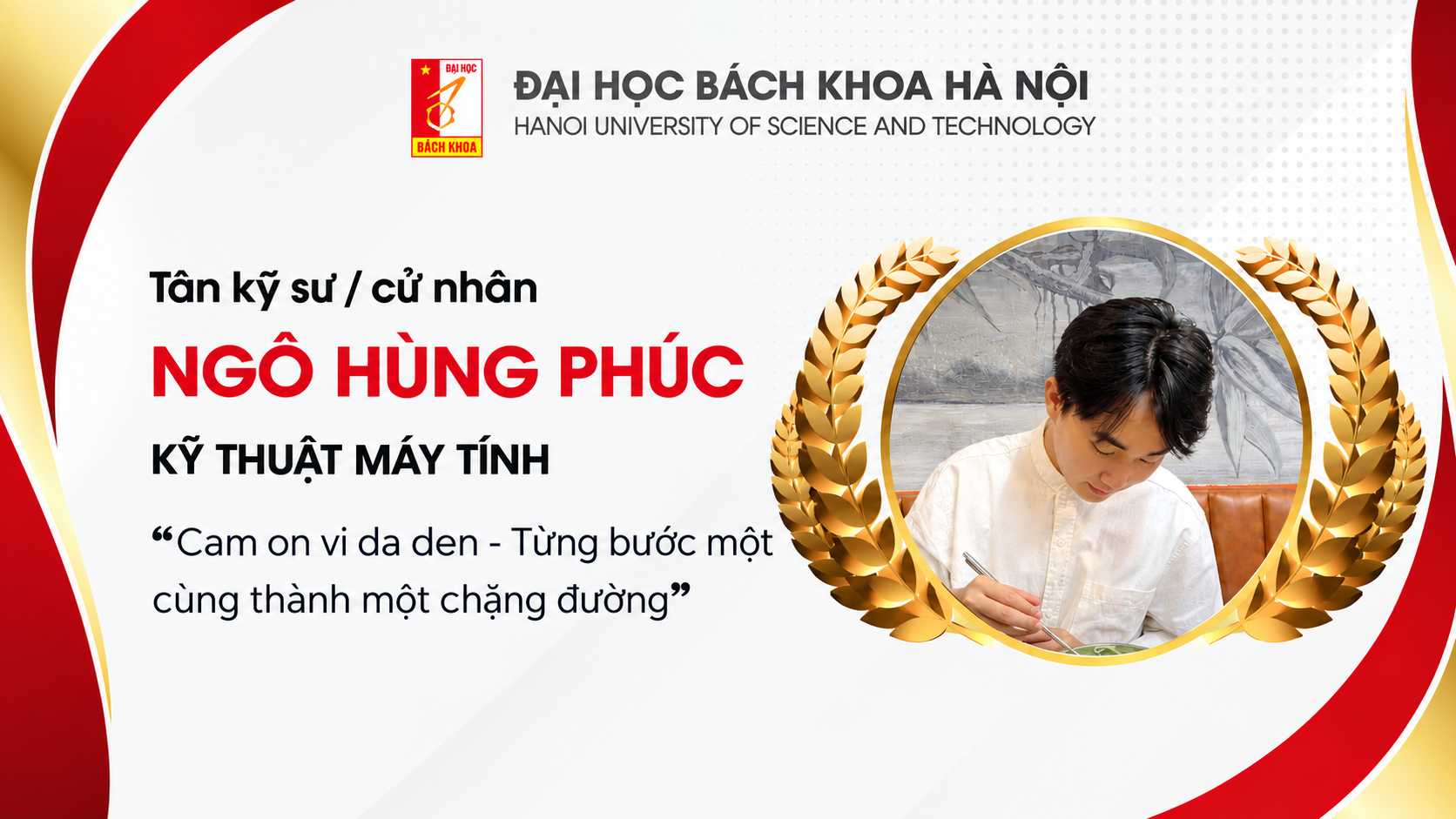 Ảnh lưu bút tốt nghiệp của Ngô Hùng Phúc